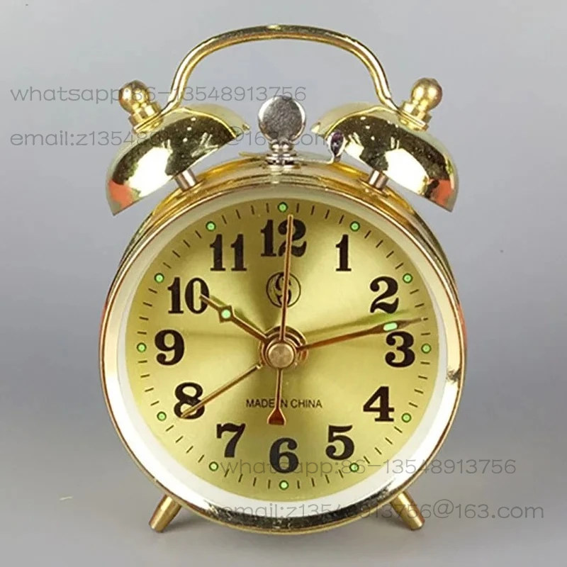 Alarm Clock Mechanical Metal Creative Bedroom Desk Clock Vintage Nostalgic Table Clockwork Clock