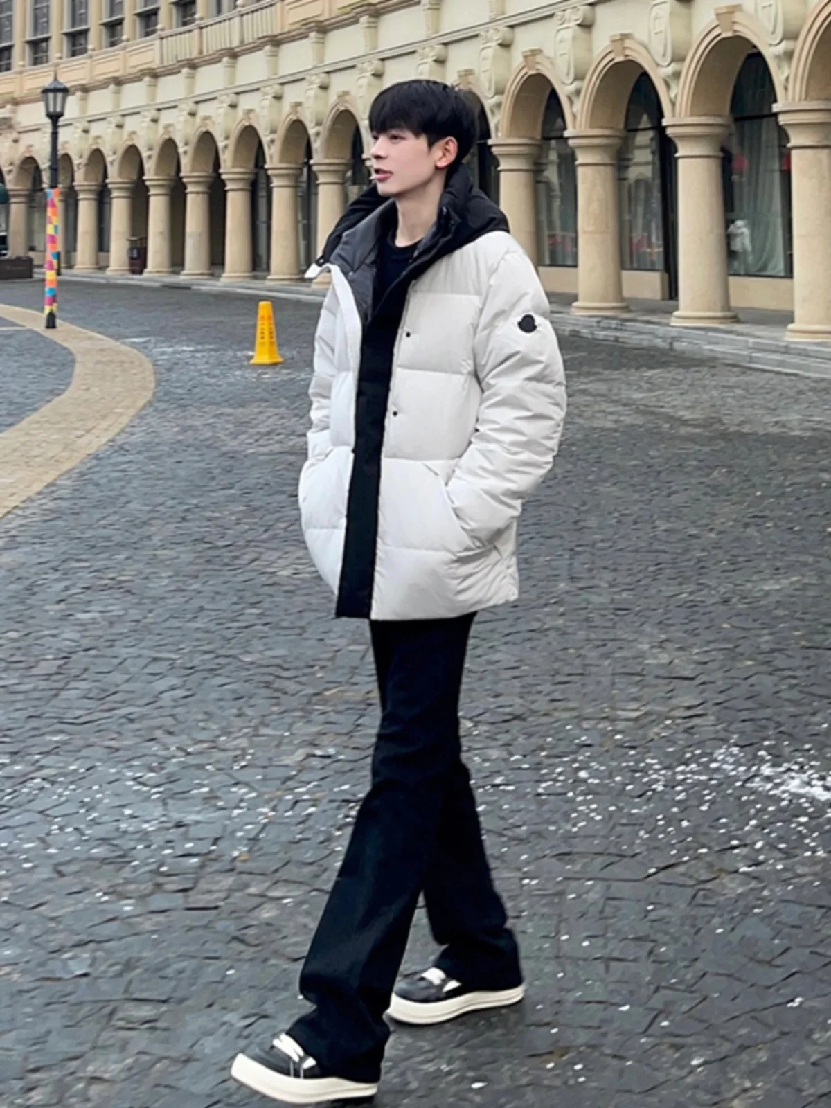 

Джинсы Cleanfit Pure Black с флисовой подкладкой и прямыми штанинами, мужские осенне-зимние брюки, удлиняющие ноги, в американском уличном стиле