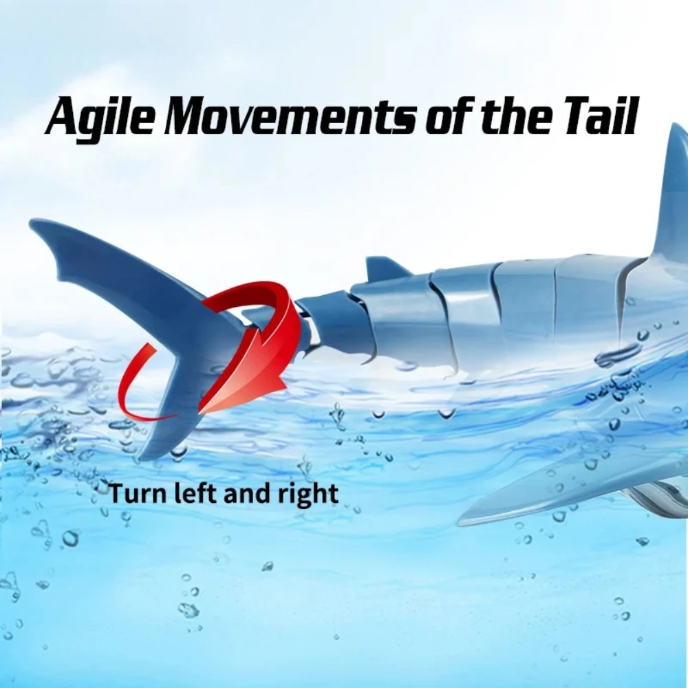 Best-selling 2.4G Remote Control Realistic Electric Shark Boat Model Swaying Fish Swimming New Toy Birthday Gift view 3