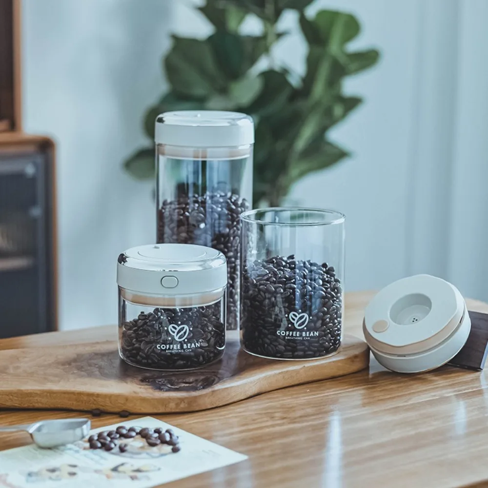 

Moisture-proof Coffee Beans Vacuum Sealed Tank Large Capacity with Exhaust Valve Airtight Container Transparent