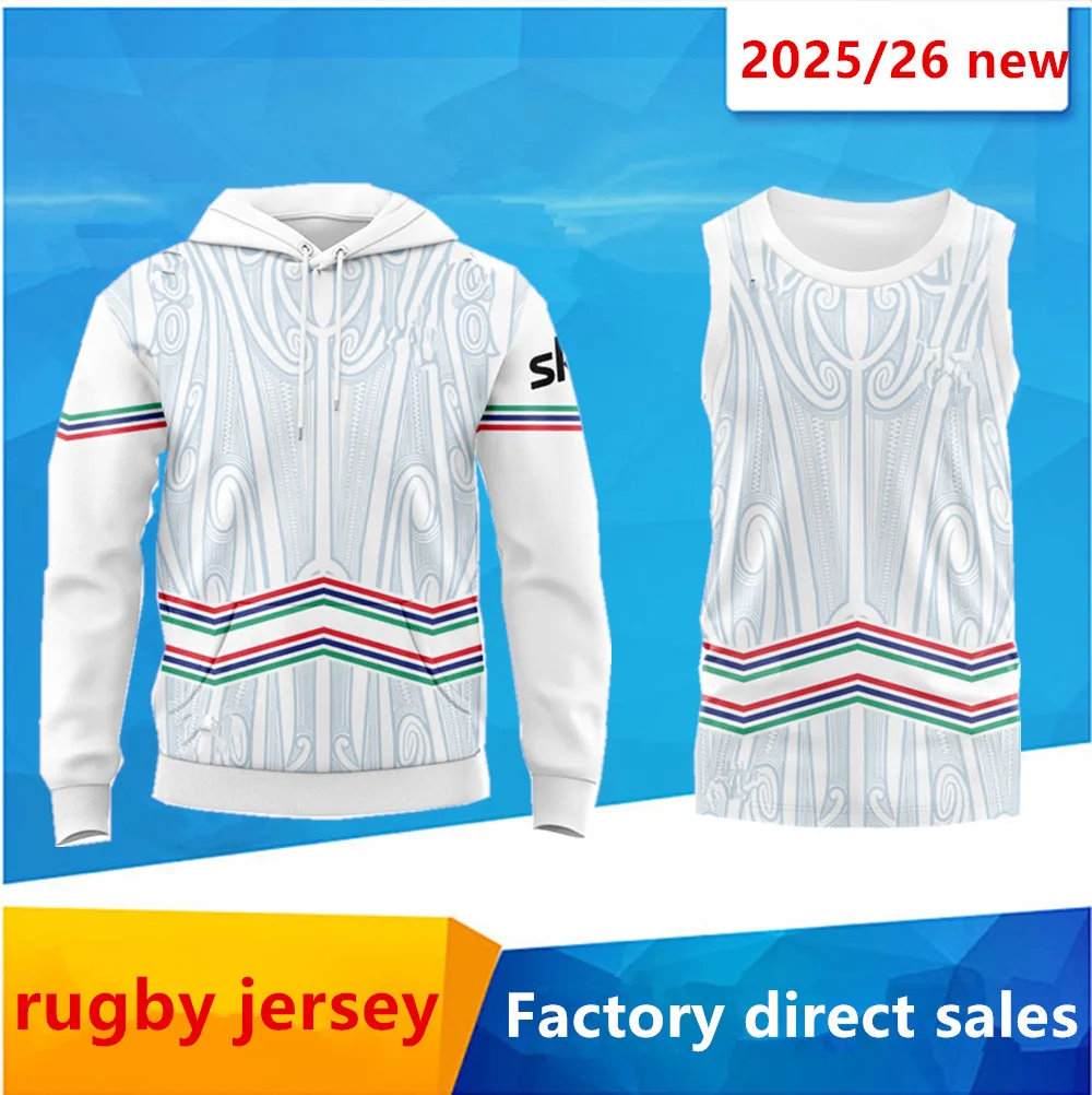 

2025 2026 Новая Зеландия, трикотаж для регби, жилет, куртка с капюшоном, детская футболка, женская и мужская рубашка для регби YONGSI002