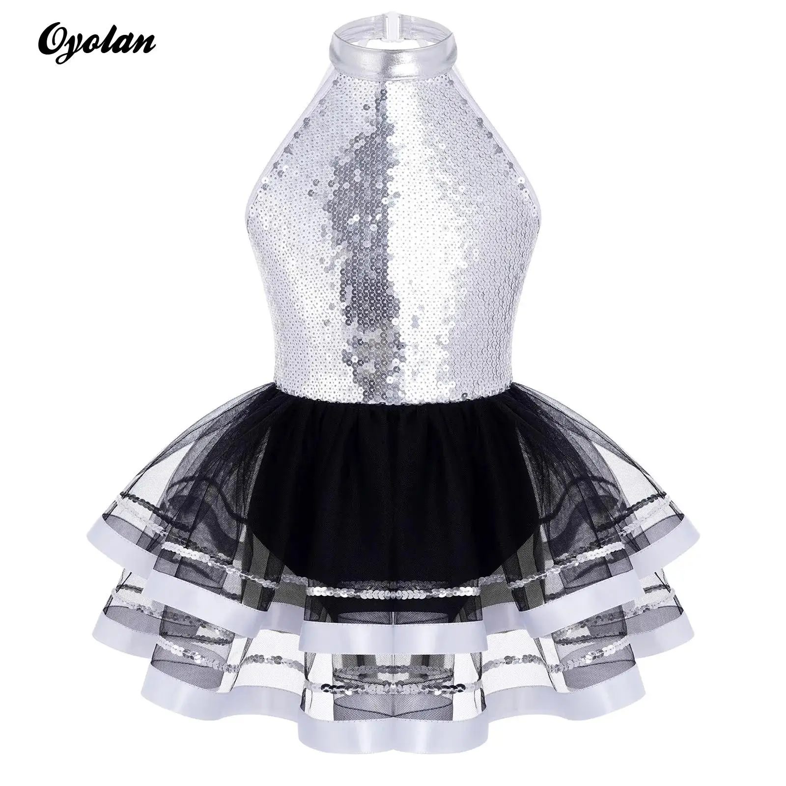 

Kids Girls Gymnastics Leotard Modern Latin Jazz Dancing Performance Costume Ballerina Dancewear Ballet Jersey Leotard with Skirt