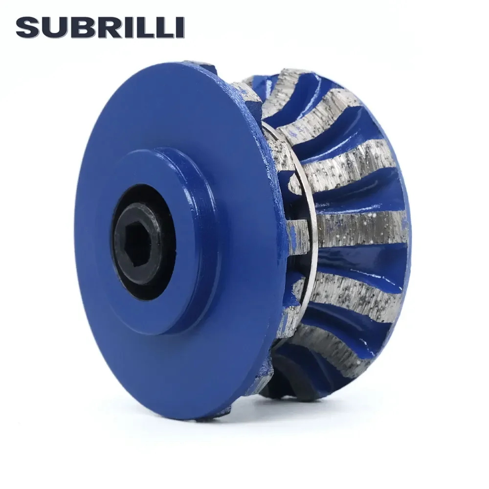 SUBRILLI V20 Diamond Grinding Disc Hand Profile Wheel Full Bull Nose Metal Segments Bond Router Bit Grinding Disc M8 M10