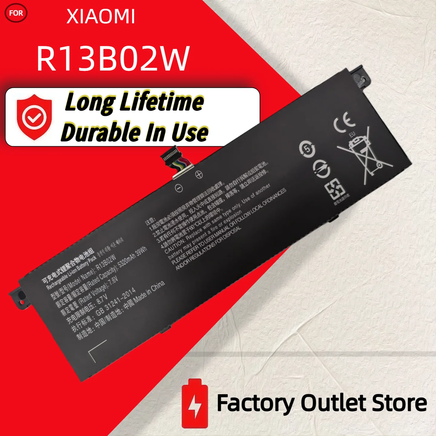 

Wholesale And Retail❗❗❗ R13B01W R13B02W Laptop Battery For Xiaomi Mi Air 13.3" Series Tablet PC