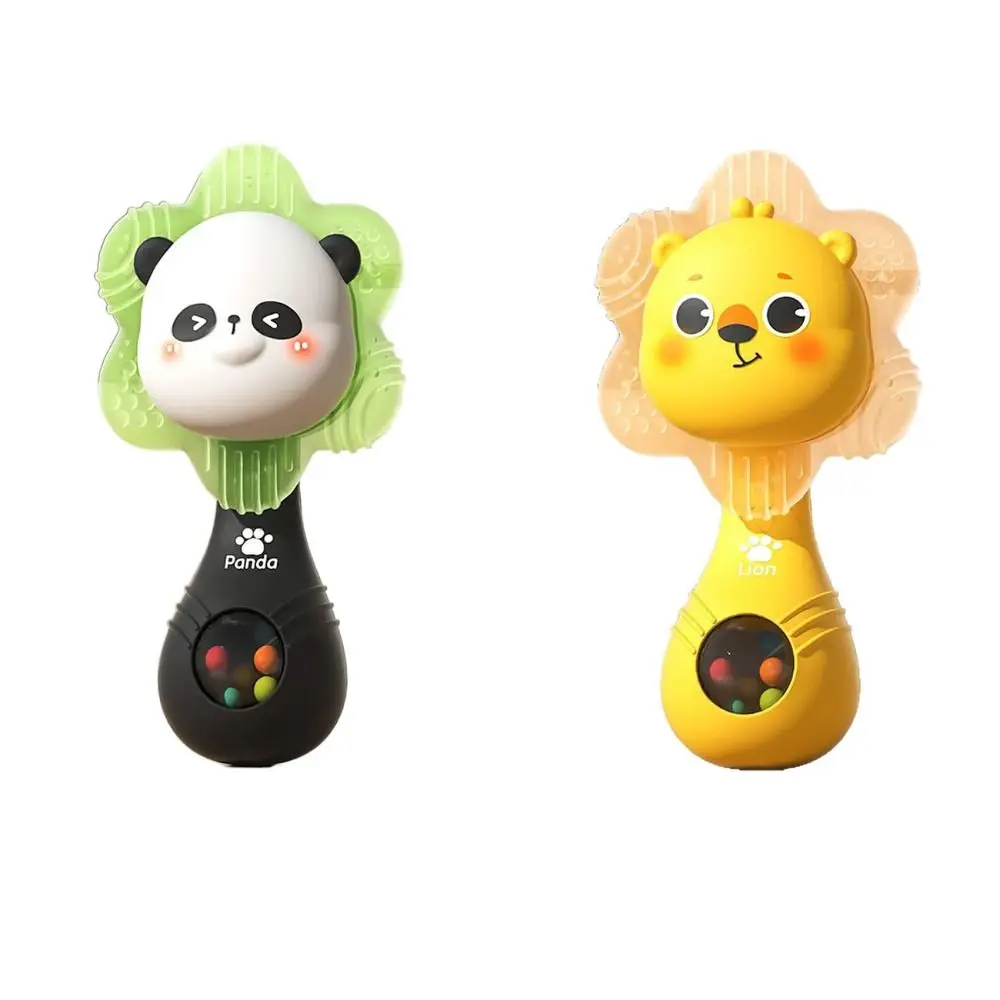 Anneau de dentition en plastique amusant, hochet à croquer, interactif, musique sensorielle, jouet portable, cloche à manivelle douce, jouets de décoration pour la maison