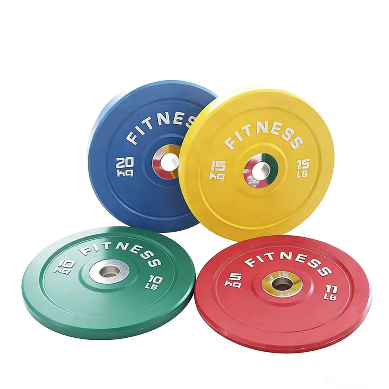 Wholesale Cheap Home Gym Fitness Equipment Color Rubber Bumper Plates Gym Strength Training Full Rubber Barbell Weight Discpromo