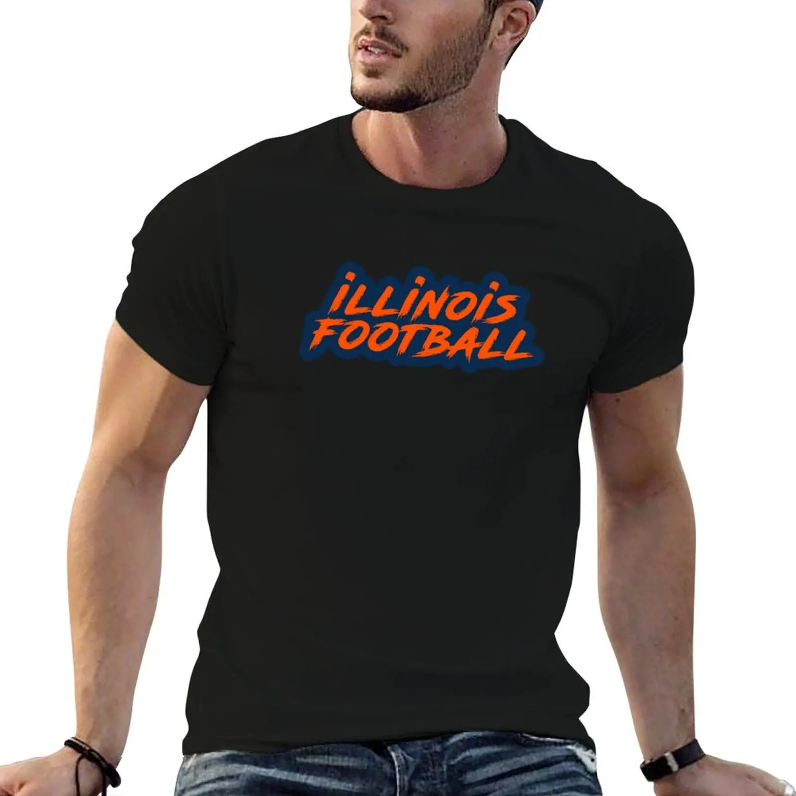 

illinois football T-Shirt man t shirt cotton man t shirt cotton high quality anime t shirts for man T-Shirt