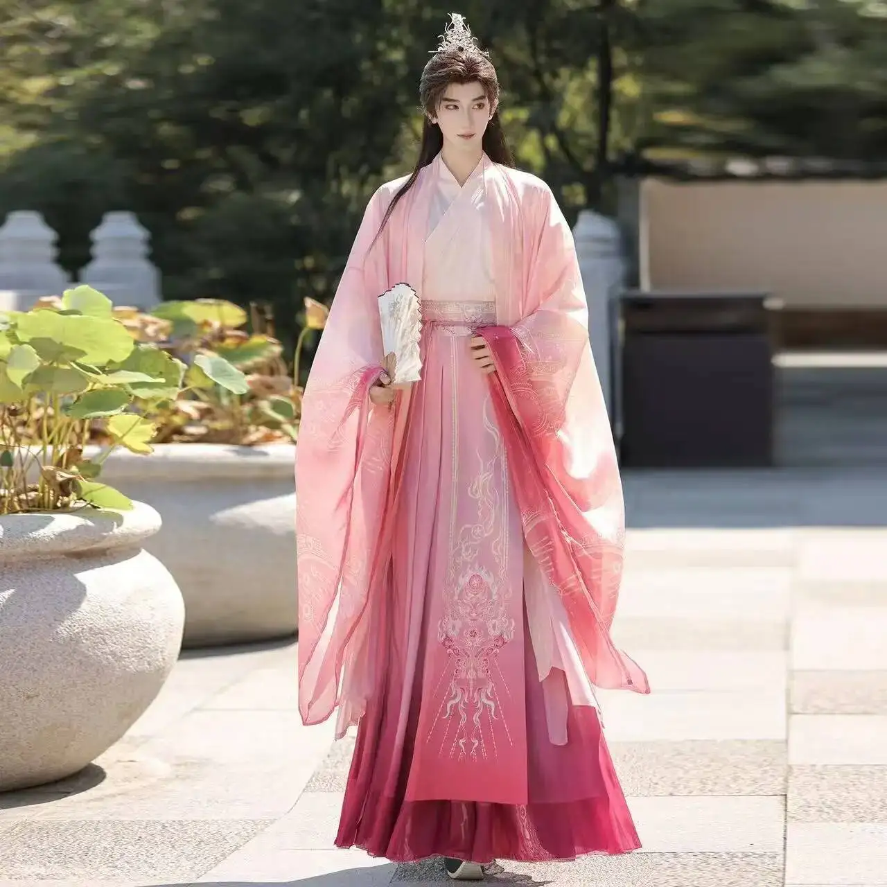 Vintage Antique Elements Hanfu Men Women Traditional Chinese Clothing Sanxingdui Robe Halloween TV Martial Wuxia Cosplay Costume view 3