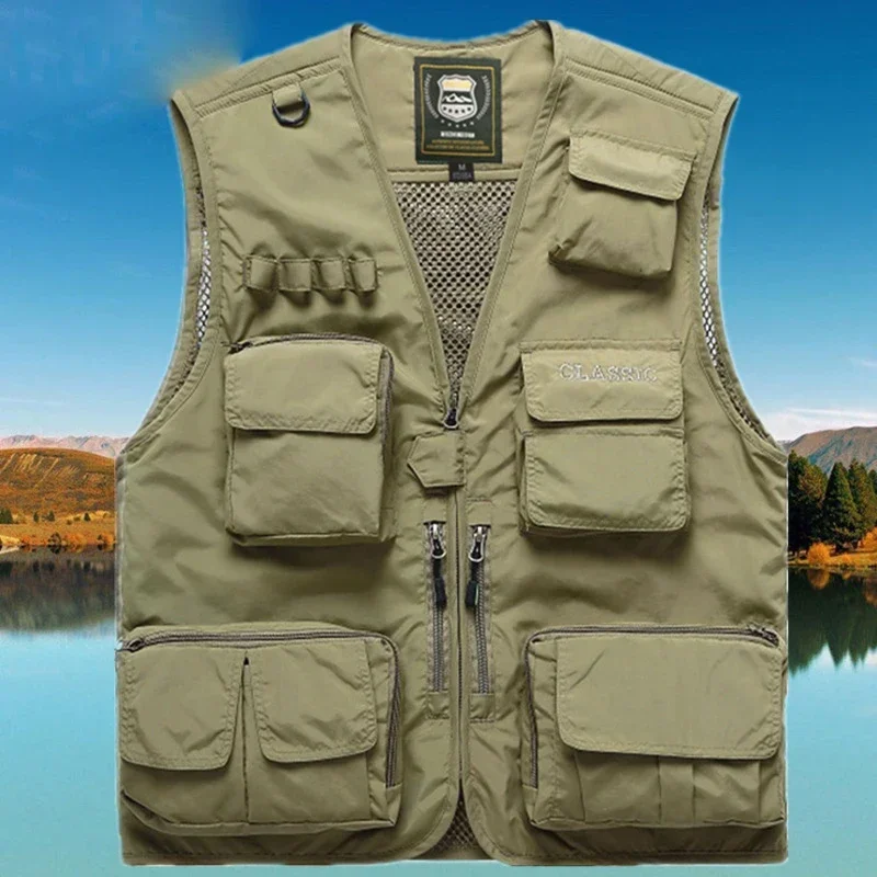 

Men's Summer Leisure Outdoor Detachable Multifunctional Journalist Travel Photography Quick Drying Fishing Vest