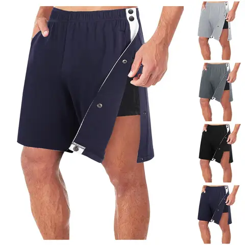 Herr Lösa Raka Sidospänne Delade Elastiska Midjeshorts Med Ficka Nytt Mode Trendigt Casual Sportträning Fem Längda Byxor 10 best sales herrshorts med sidoslit - №3