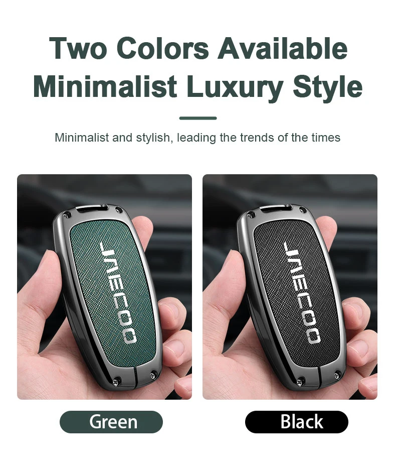 Autozubehör. Für Jaecoo j7 Phev 2025 2024 2023, Autoschlüsselhalter aus Zinklegierung, Fernbedienungsschutz, Autoschlüsselhülle aus Zinklegierung und Leder – Detail 5