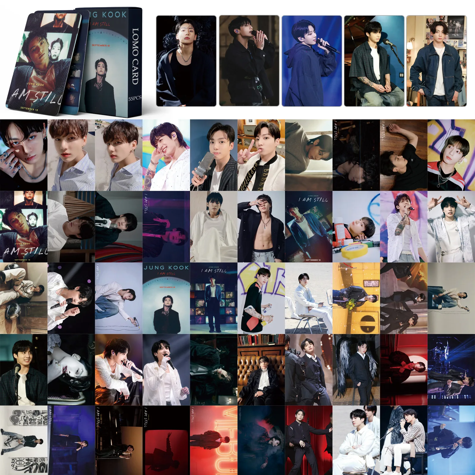 55pcs/Set Kpop JK I Am Still lomo cards Album seven HD photo cards for boys and girls collection gifts