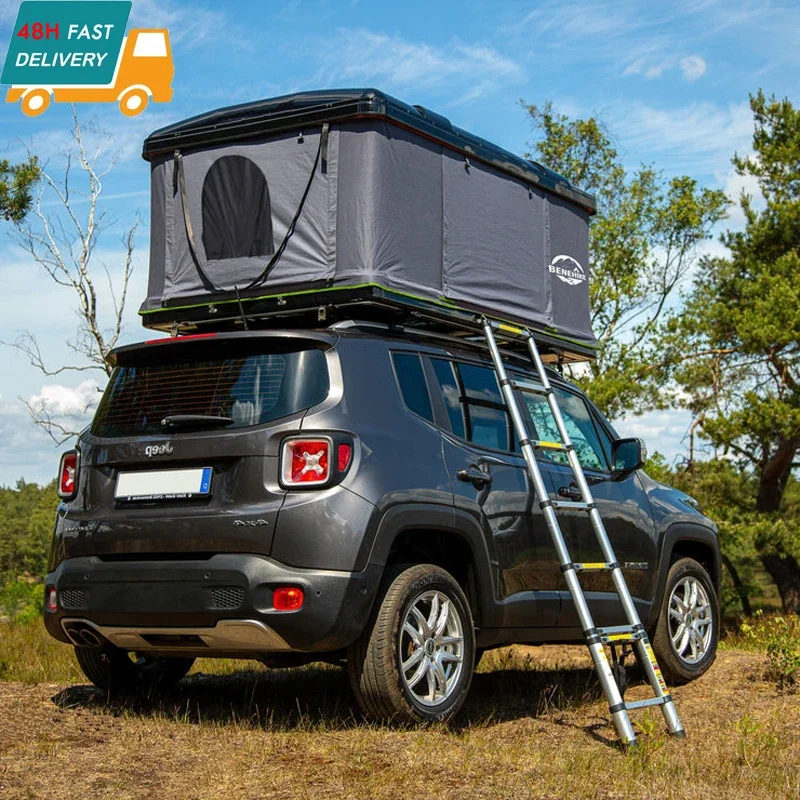 

US Stock 2 Person Automatic Suv Truck Straight Hydraulic Pressure Pop Up Camping ABS Rooftop Tents Hard over Car Roof Tent