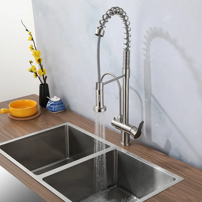 High quality stainless steel 304 water filter tap faucet 3 in 1 kitchen faucet