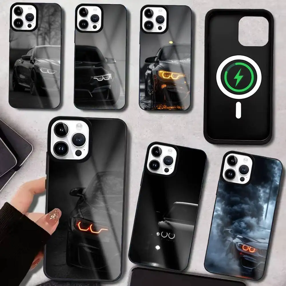 

B-Blue Red C-Car C-COOL B Phone Case For iPhone17,16,15,14,13,12,11 Plus,Pro Max For Magsafe Wireless Charging