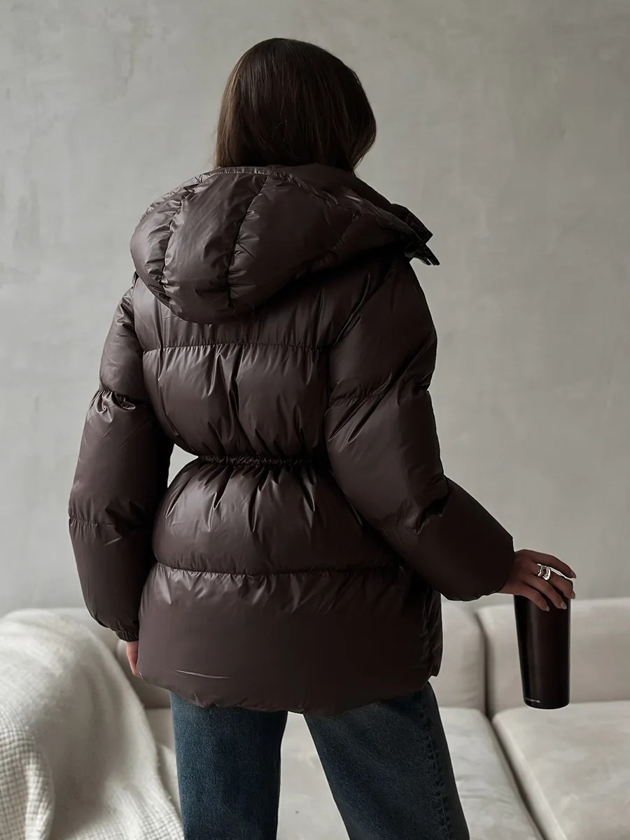 2025 New Fashion Warm Padded Jacket Women Winter Parkas Long Sleeve Hooded Bread Cotton Clothes Female Thick Jacket Outerwear - Image 2