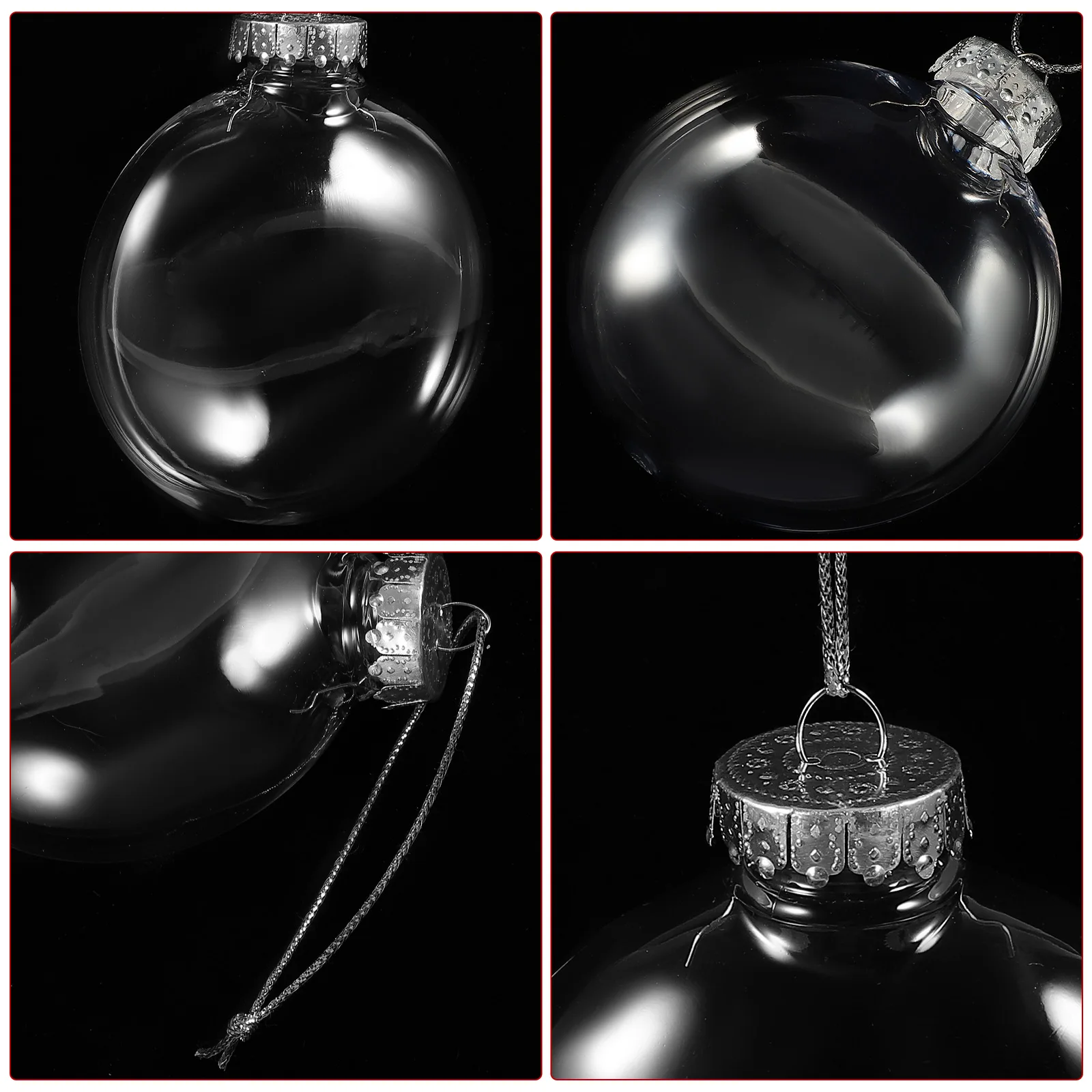 

10pcs 8cm Transparent Flat Balls Clear PET DIY Christmas Ornaments Shatterproof Fillable Baubles Craft Supplies Candy Boxes