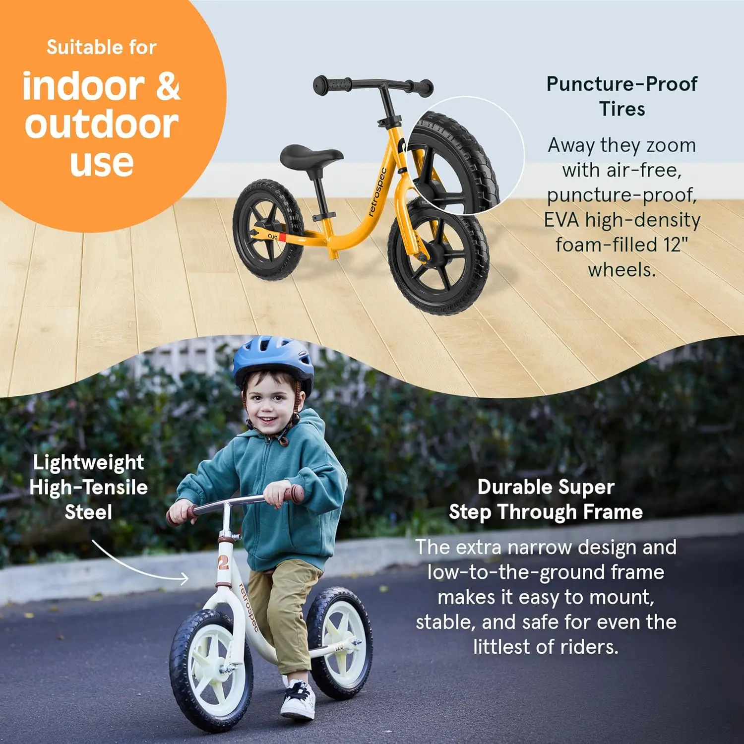 아기 유아 밸런스 자전거, 페달 없음, 여아 및 남아용 초보자 자전거, 플랫 프리 타이어, Adjusta, 12 인치, 18 개월-3 세