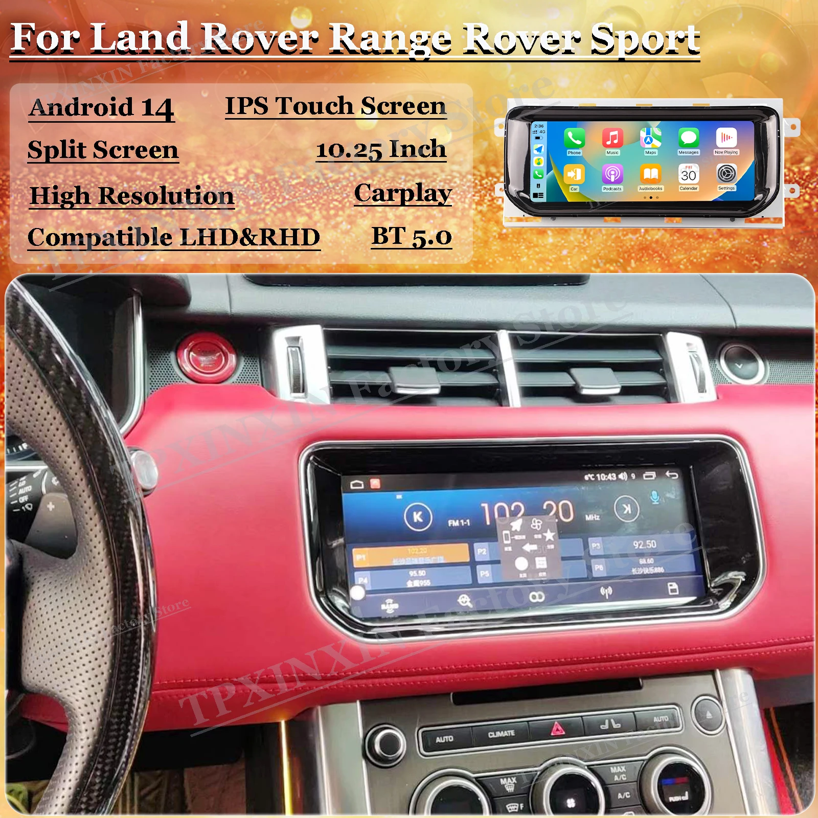 

10.25 Qualcomm Android Multimedia For Land Rover Range Rover Sport 2014~2017 GPS Navigation Car Radio Carplay Stereo Head Unit