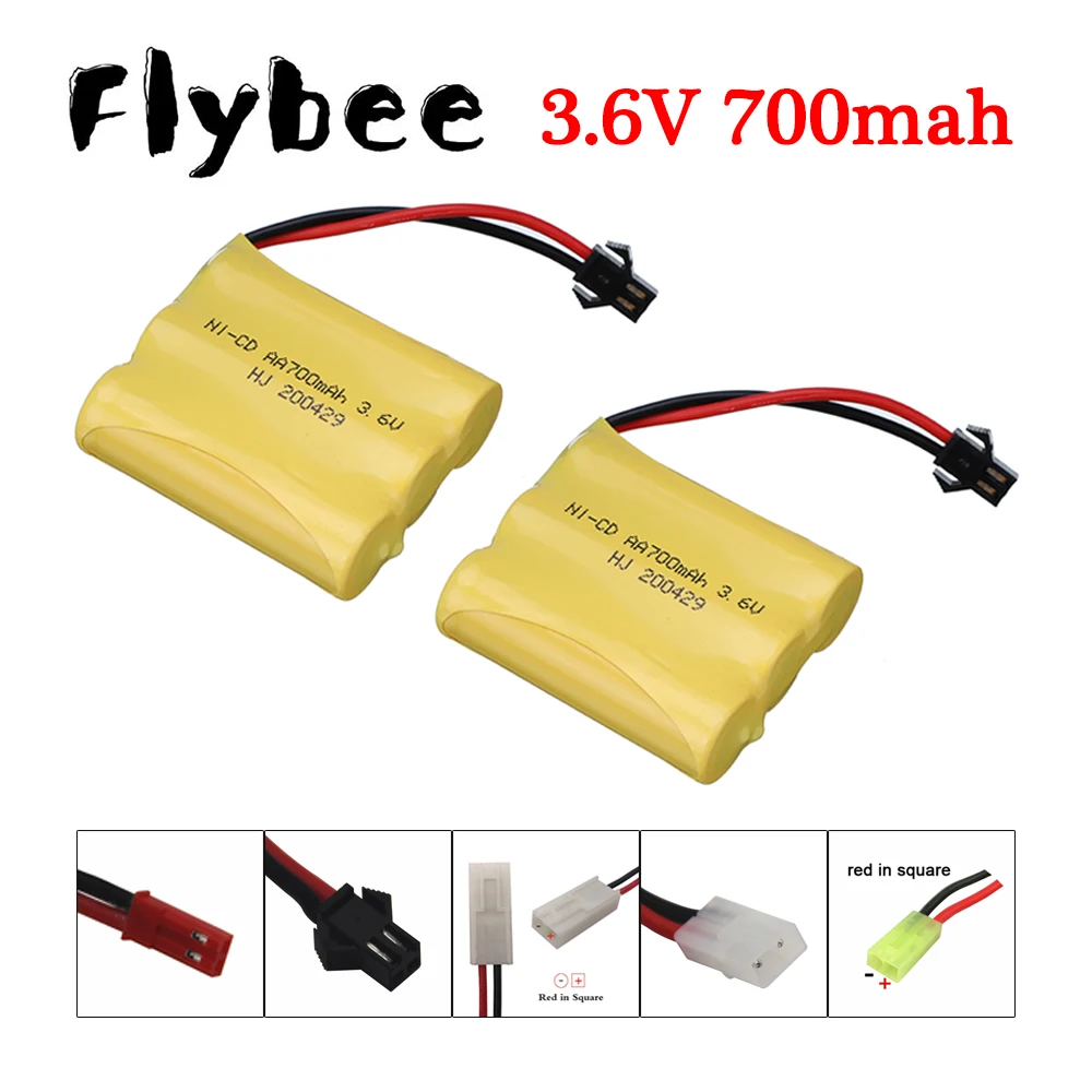 2 แพ็ค 3.6V 700mah NiCD แบตเตอรี่ AA 3.6V แบตเตอรี่ Pack สําหรับของเล่น RC รถถังรถบรรทุกรถไฟเรือ RC ของเล่นแบตเตอรี่ 3.6V แบตเตอรี่