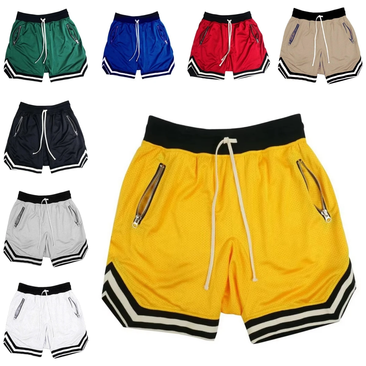 

Men's Basketball Shorts Fitness Joggers Casual Breathable Short Sports Mesh Quick Dry Gym Summer Pants