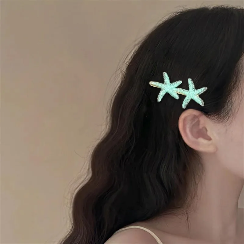 Hairpin girl Korean ins candy color starfish hairpin girl edge clip bangs card top clip headband clip ins style