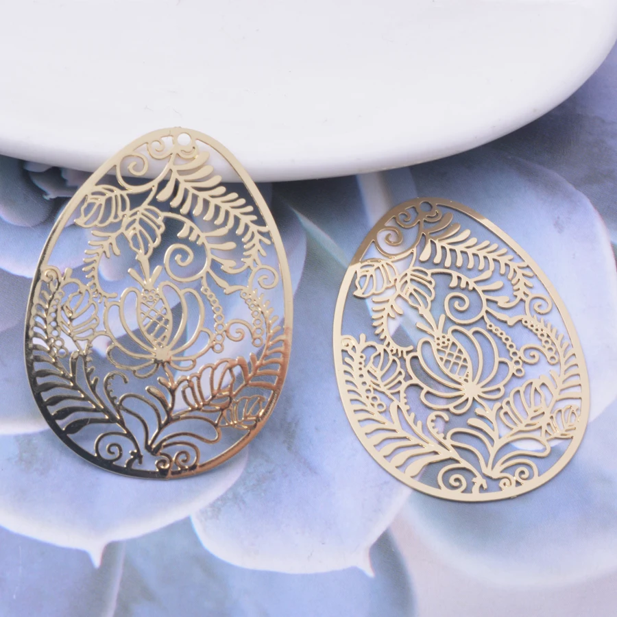 30pcs AD3120 29*40mm Painted Brass Blue and white Porcelain Pattern Oval Charms DIY Jewelry Earring Accessories – Detail 5