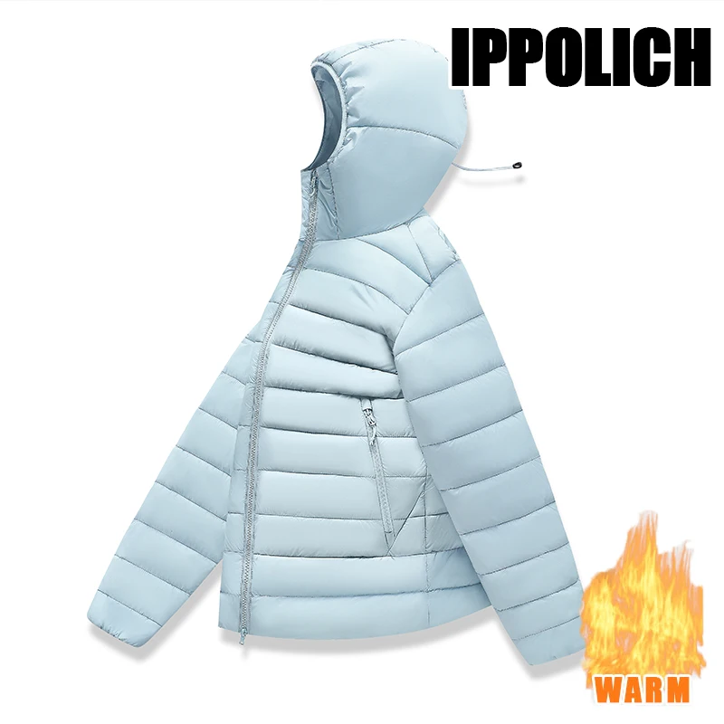 Unisex Lightweight Hooded Puffer Jacket Casual Zip Up Quilted Coat Drawstring Hood Warm Outerwear For Autumn Winter Daily Wear