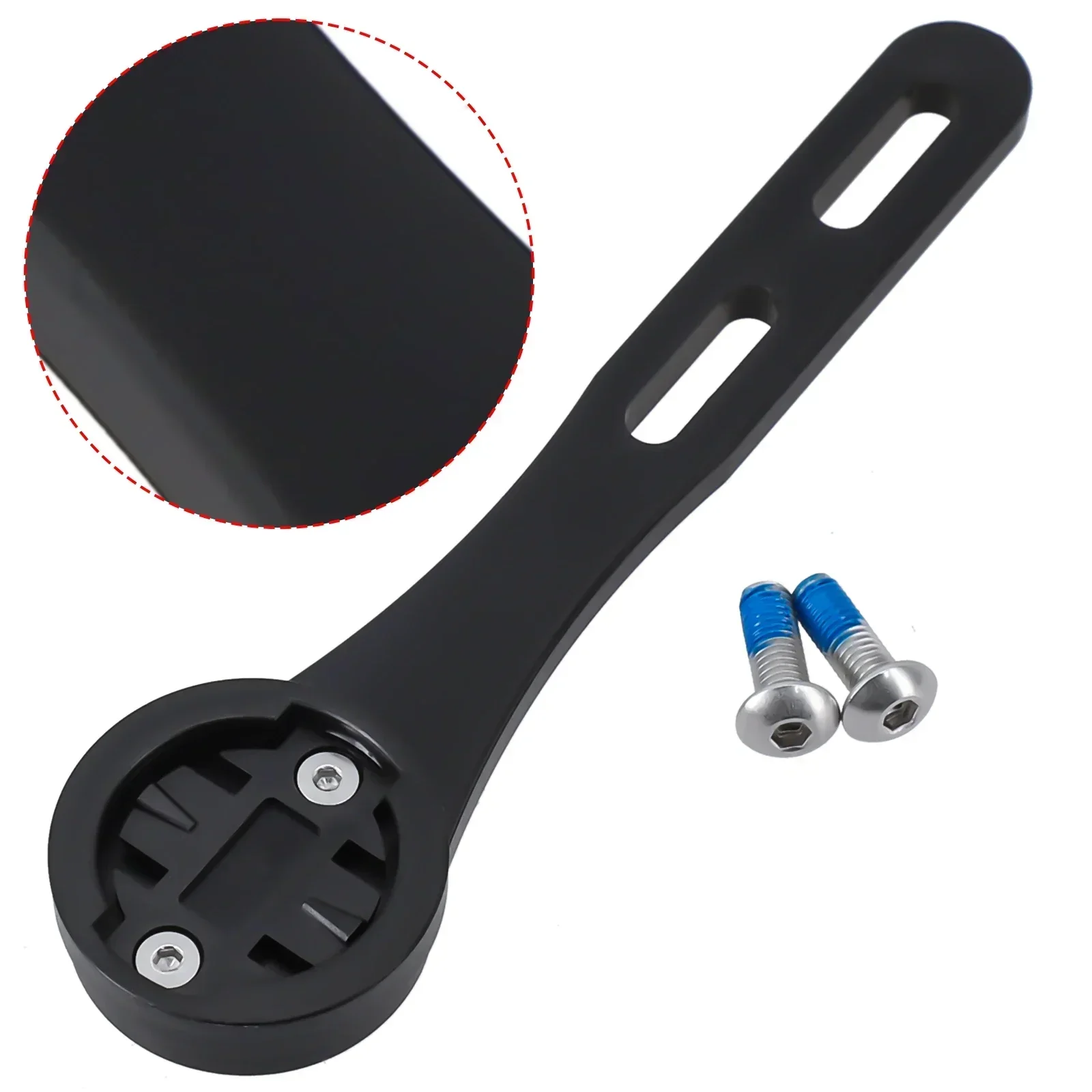 Acessório de bicicleta premium para suporte de computador de guiador integrado para Garmin leve preto 130 mm de comprimento