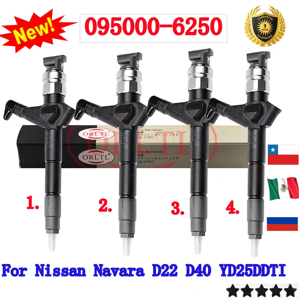 

4шт 095000 -6250 для Nissan Navara D22 D40 и Pathfinder R50 2006 UP 2.5L YD25DDTI 16600-EB70A/D 0950006250 095000 6250 4 шт.