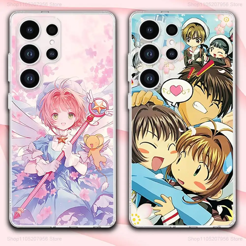 

C-Cardcaptors Cute S-Sakura Phone Case For Samsung A30,71,51,S9,10,20,Ultra,FE,Lite,S25,24,22,23,21,PIus,Transparent, Silicone