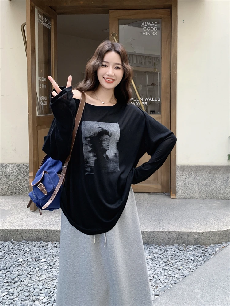 Casual Spor T-irt Skirt Set Women Summer Trendy High-End Feel eat Look Unique Beautiful Faionable Long Sve round Ne