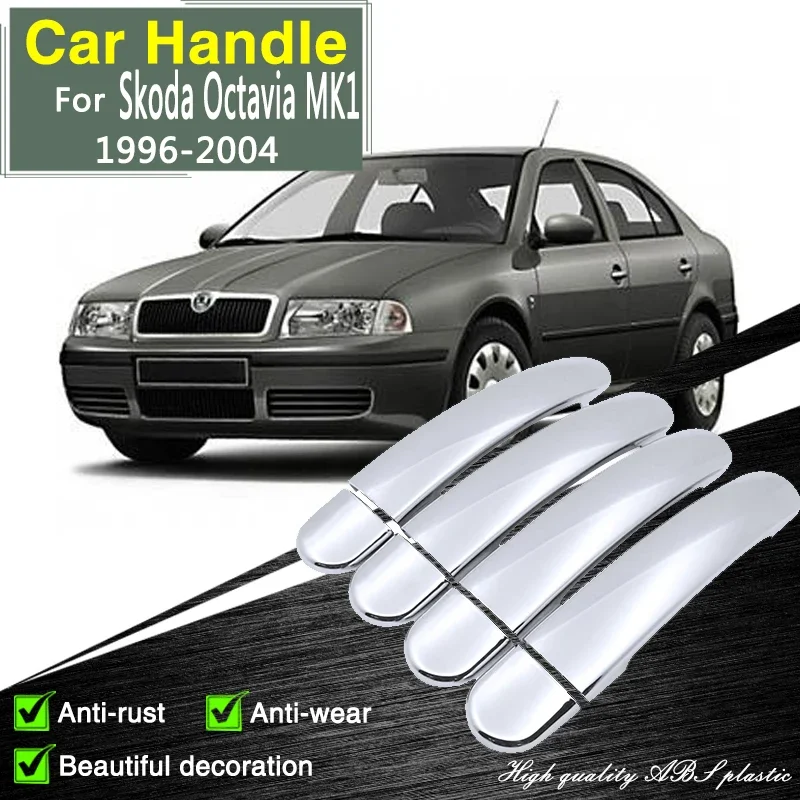 for Skoda Octavia Tour Tradition Drive 1 1U 1996~2004 Chrome Door Handle Cover Car Accessories Stickers Trim Styling Decorative