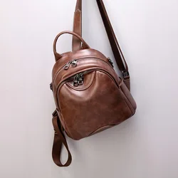 Zaino da donna di alta qualità zaini piccoli in pelle morbida borse da scuola in pelle PU per borsa da viaggio Vintage a tracolla per ragazze adolescenti