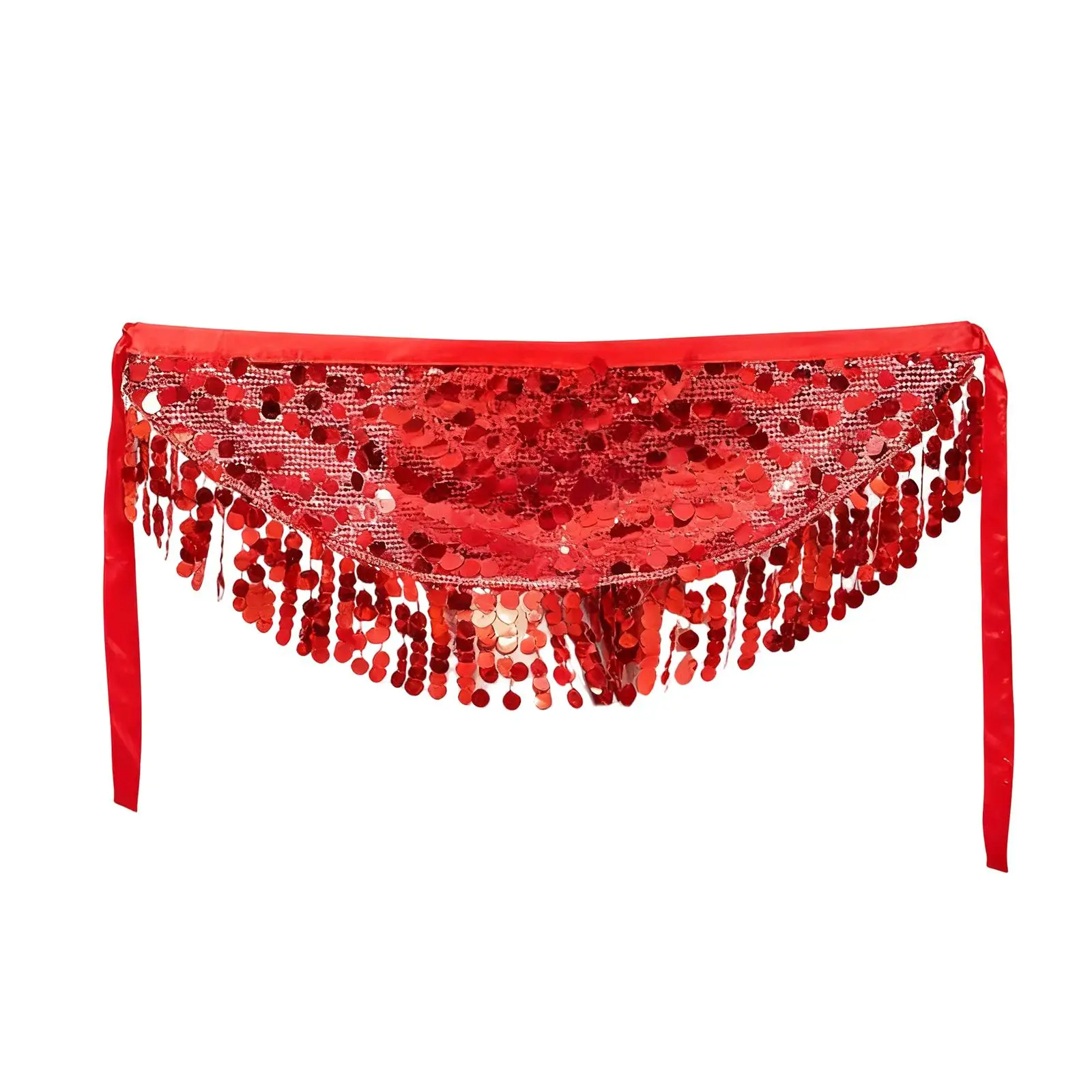 Belly Dance Hip Scarf Sequin Tassel Skirt for Stage Performance Women Girls