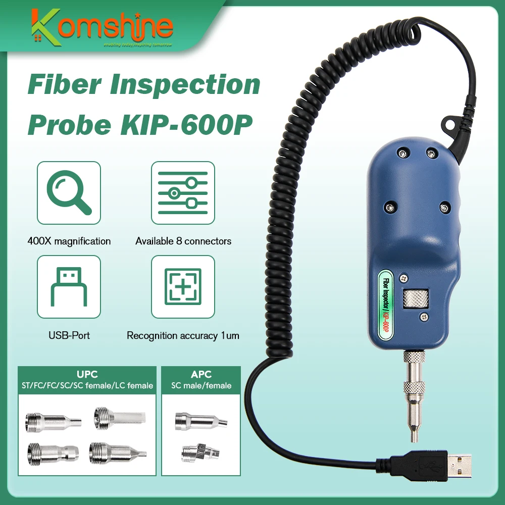 

Newest Economic Inspection Probe Komshine KIP-600P Optical Fiber Hand-held Fiber Microscope Inspection Probe