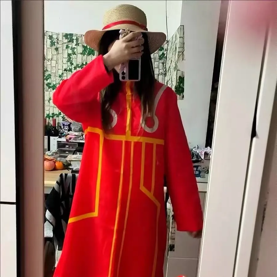

Egghead Island Costume Cosplay Monkey D Luffy Robe 163 Luffy Jacket Coat Hat Outfit Necklace Halloween Suit