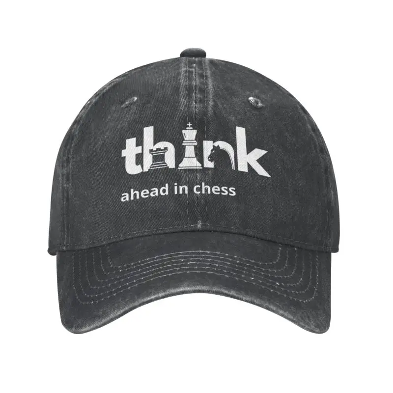 Custom Cotton Think Ahead In Chess Baseball Cap Sun Protection Men Women's Adjustable Funny Dad Hat Summer