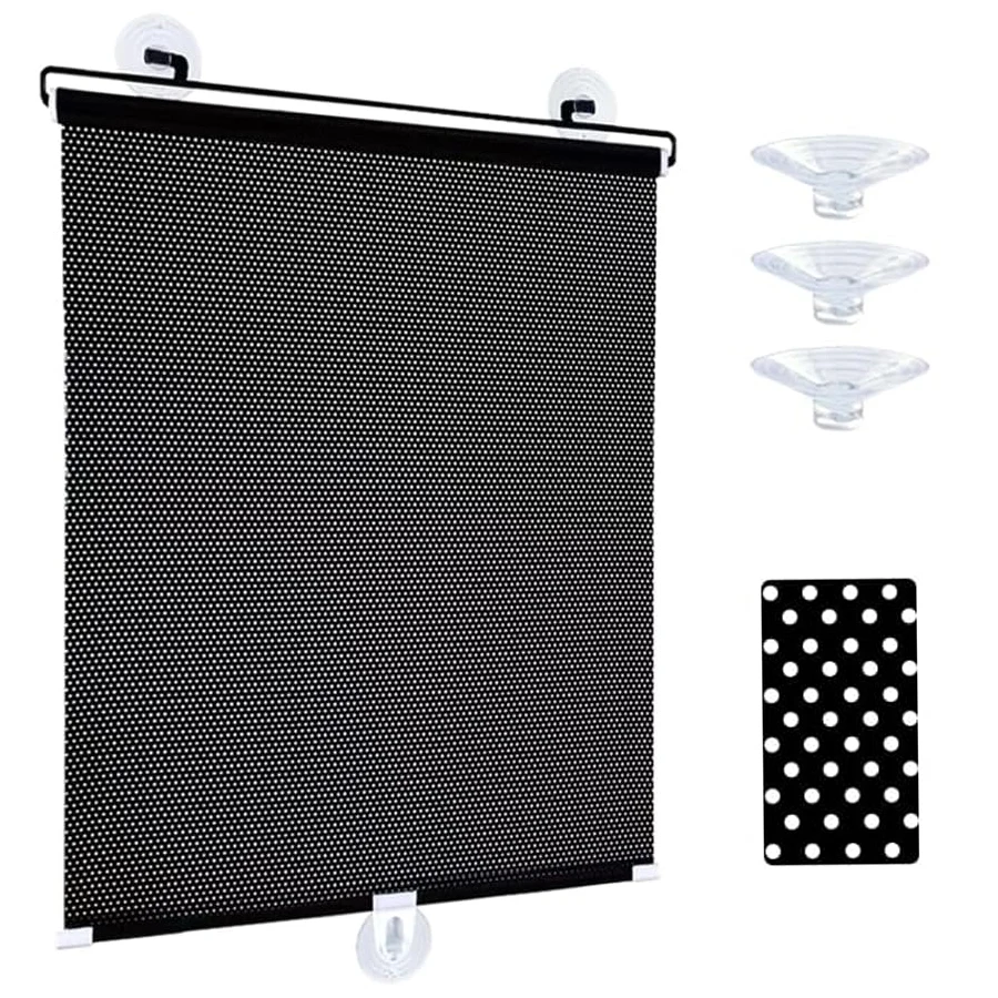 Black blackout roller blind, no drilling required, high light-blocking strength, suitable for home, car, and kitchen