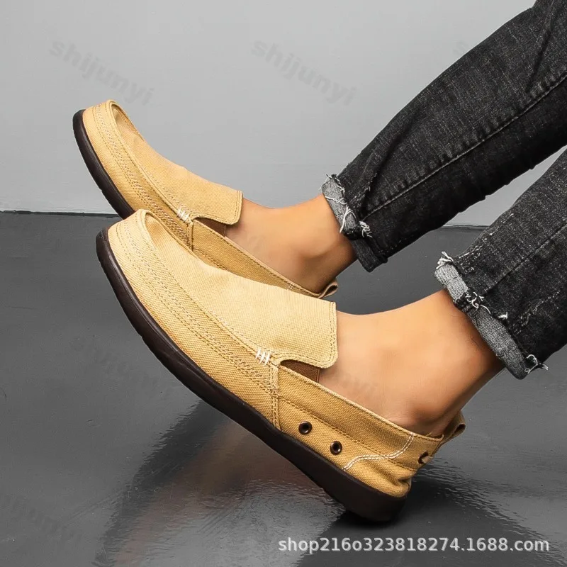 Autunno Uomo Scarpe Casual di Tela 2025 Nuovo Traspirante Morbido Per Il Tempo Libero Da Uomo Mocassino Scarpe Da Ginnastica Comfort Low-top antiscivolo Scarpe Da Ginnastica In Denim