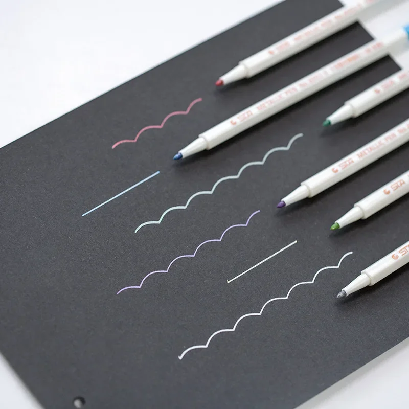 1pcs Available Metallic Color Pen Carbon-fiber Head Highlight Marker Pencil Set Pearlescent Watercolor Pen