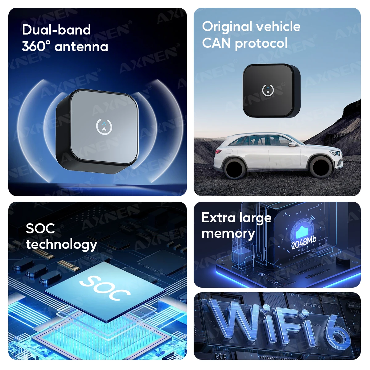 Adaptador carplay sem fio android auto 2 em 1 sem fio play & plug para benz audi kia chery jeep volvo hyundai porsche vw bmw toyota