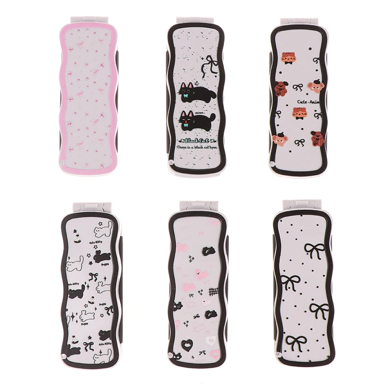 فرشاة شعر صغيرة قابلة للطي، مشط تدليك الرأس، مضاد للكهرباء الساكنة، فرشاة شعر محمولة للسفر، أمشاط شعر للفتيات مع مرآة #5