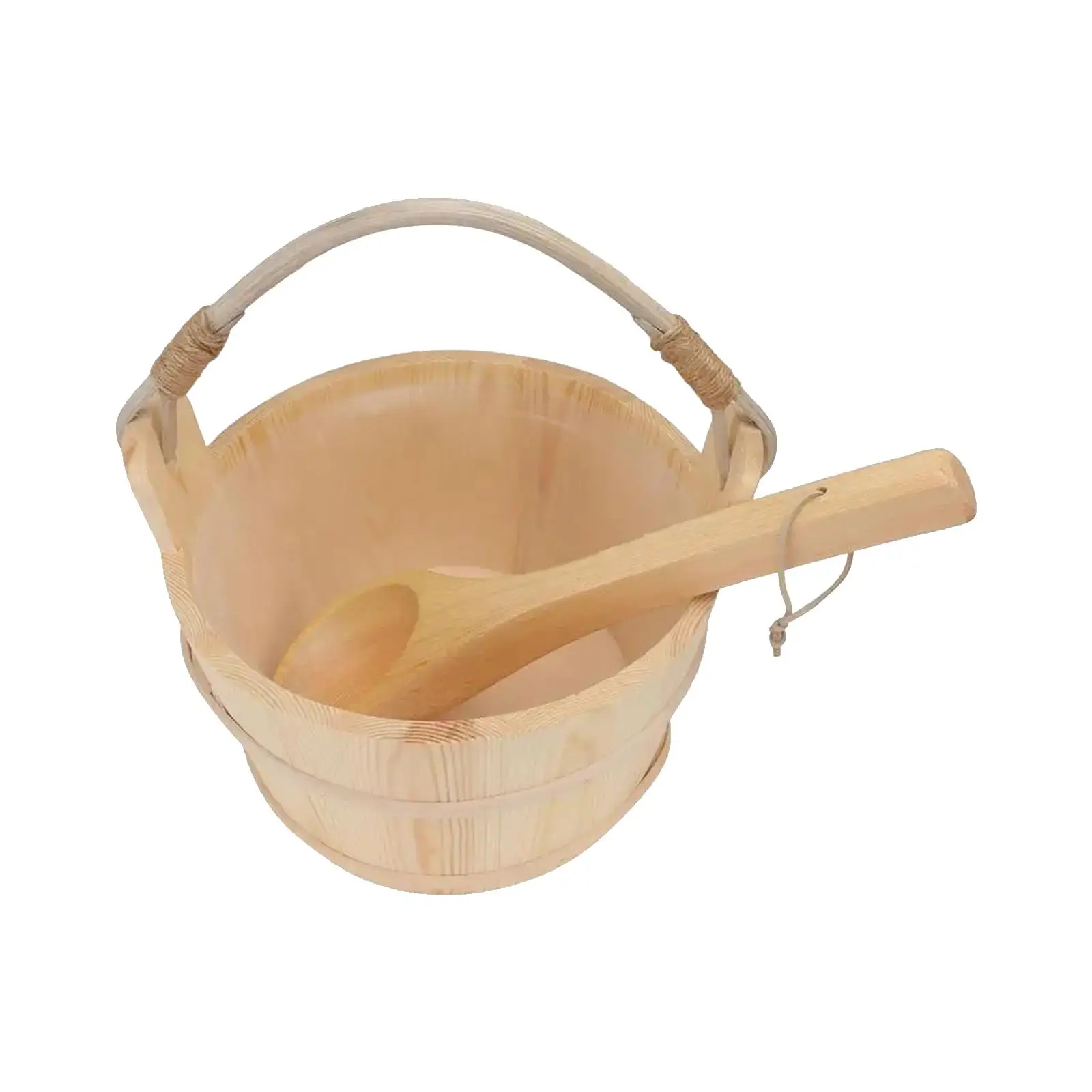 

Wooden Sauna Barrel Bathing Pail Spoon with Handle,SPA Steaming Bathroom Tool ,Barrel Tub Foot Spoon for Home Sauna Men