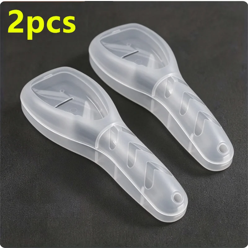 2Pcs Transparent Razor Storage Box, Portable Travel Manual Razor Holder Protective Box, Dust-Proof Shaving Tool Storage Box