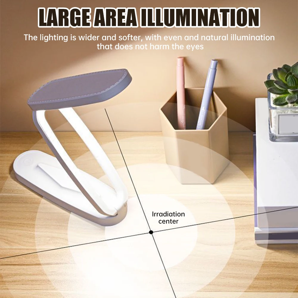 Foldable LED Desk Lamp Eye Protection Reading Lamp Rechargeable Table Lamp Dimmable Book Light Home Office Study Work Light