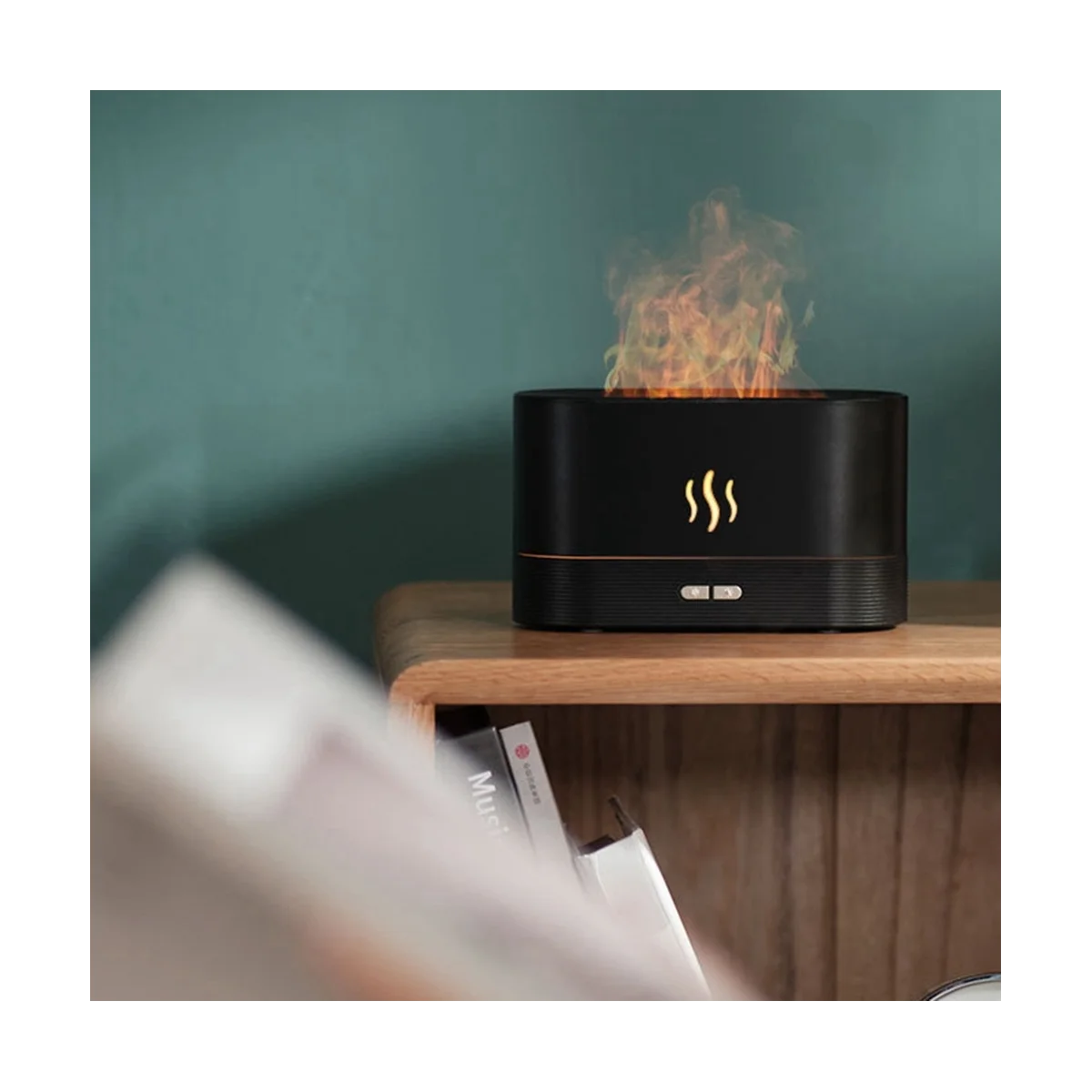 Diffusor Luftbe feuchter Ultraschall Cool Mist Maker Fogger LED Öllampe schwarz