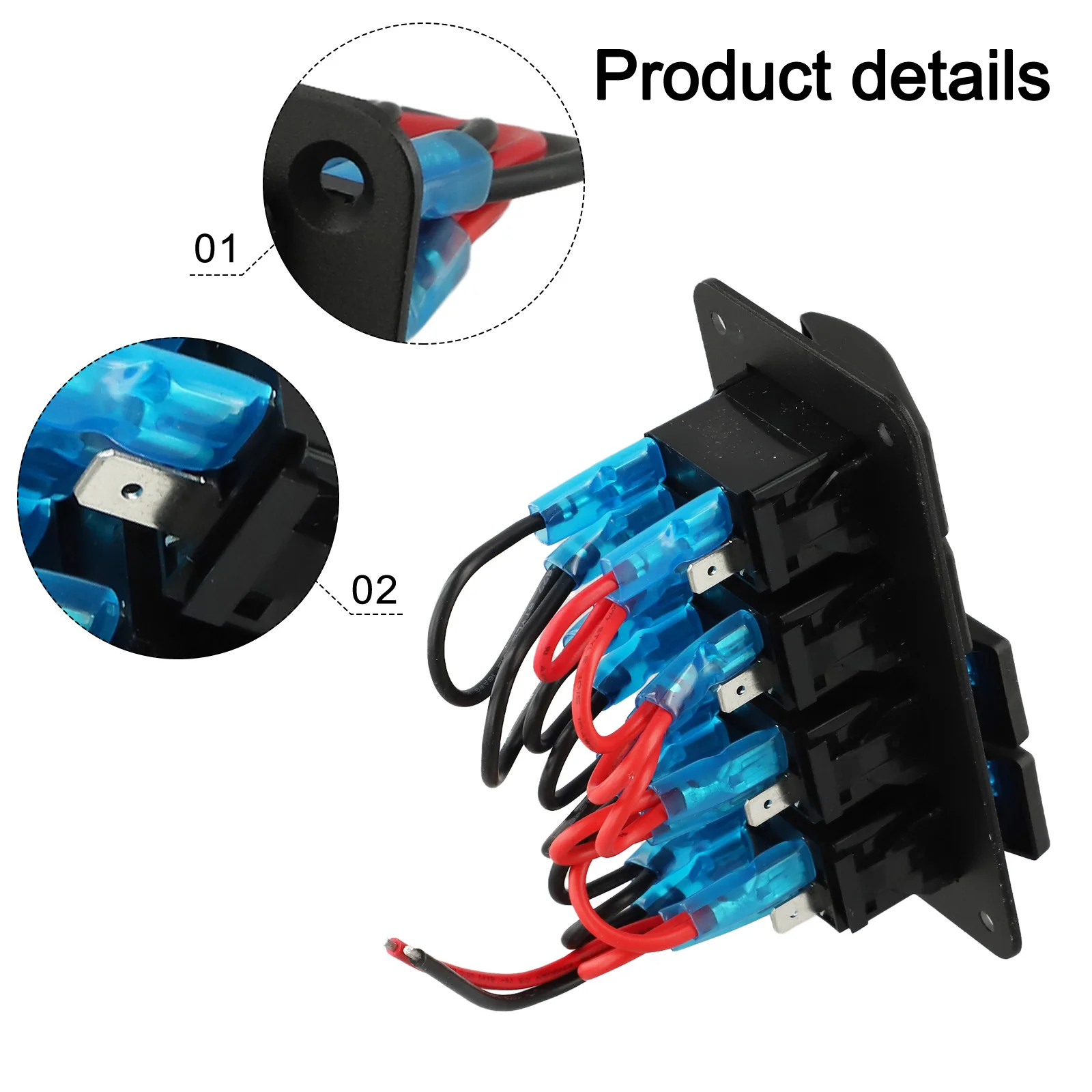 12 فولت 24VDC التبديل الأزرق الروك التبديل سيارة دراجة نارية قارب استخدام محفورة نمط تصميم مضيئة التبديل قبل السلكية الأسلاك تسخير #6