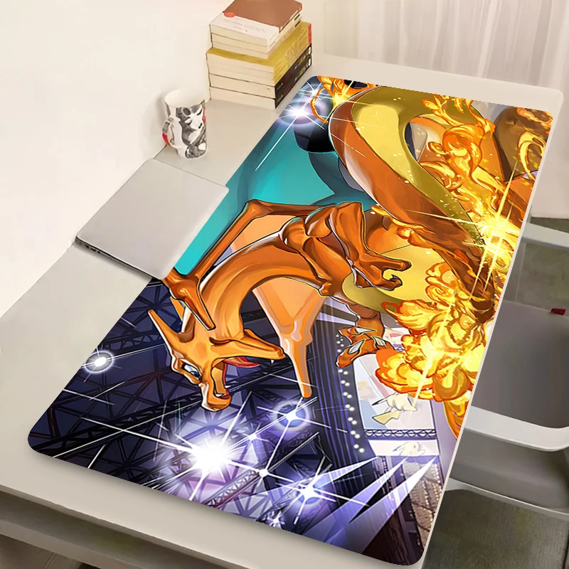 Vurige Dragon Mouse Pad Laptop Japan Anime Gaming Toetsenbord Tapijt Pc P-Pokemon C-Charizard Mousepad Xl Kawaii Extended Bureau Speelmat