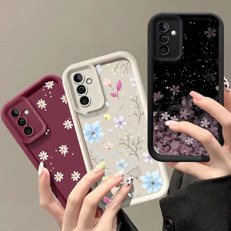 Cute Small Floral Daisy Sakura Case for Samsung Galaxy S26 FE S25 Ultra Plus 5G A17 A27 A37 A57 A56 A36 A26 A07 Shockproof Cover